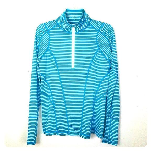 Zella Run Stripe Half Zip Pullover Shurt Top Small - Picture 1 of 8